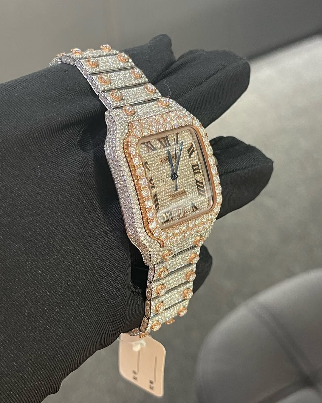 Santos VVS1 Moissanite 41mm Two-Tone 'Rose Gold'