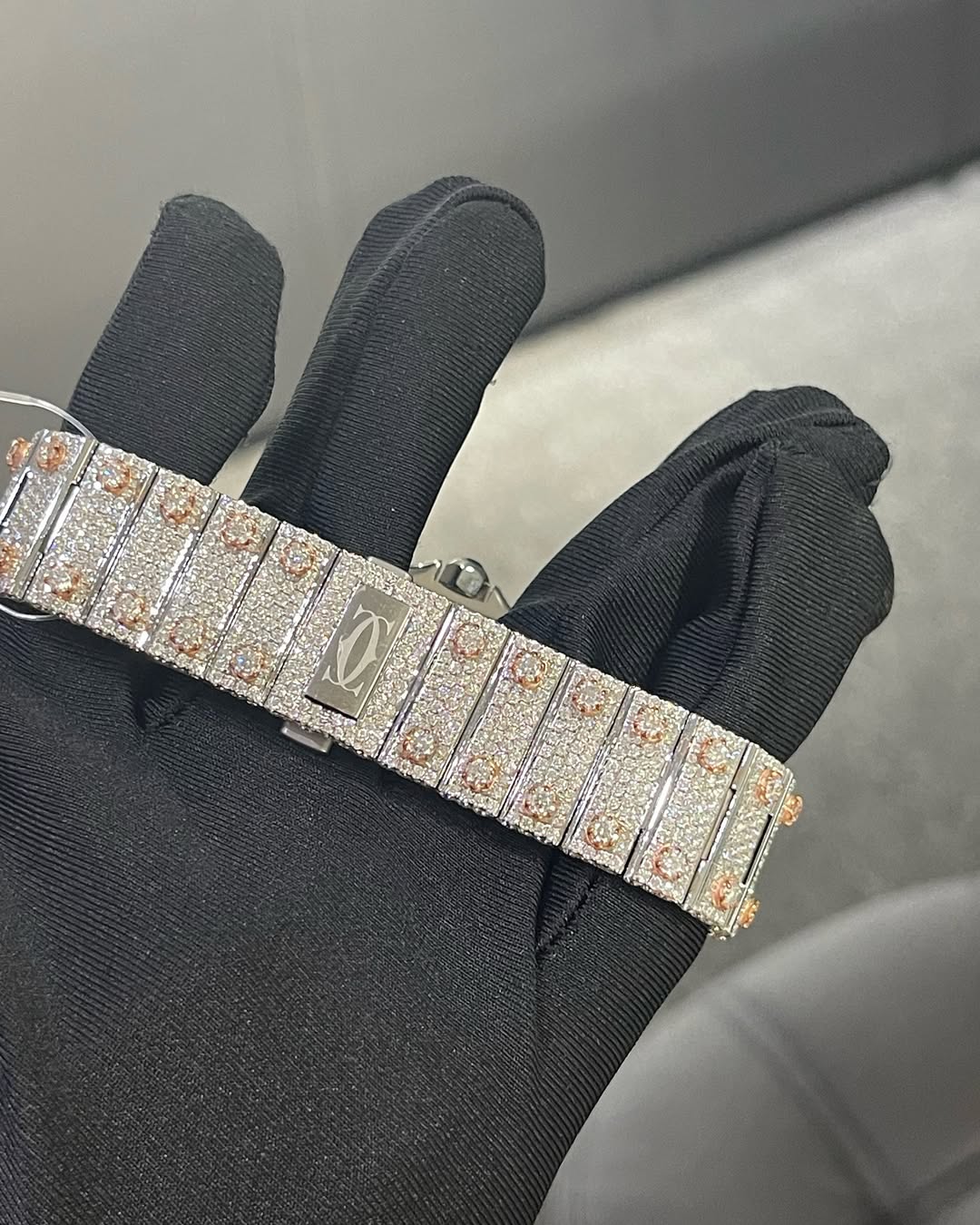 Santos VVS1 Moissanite 41mm Two-Tone 'Rose Gold'