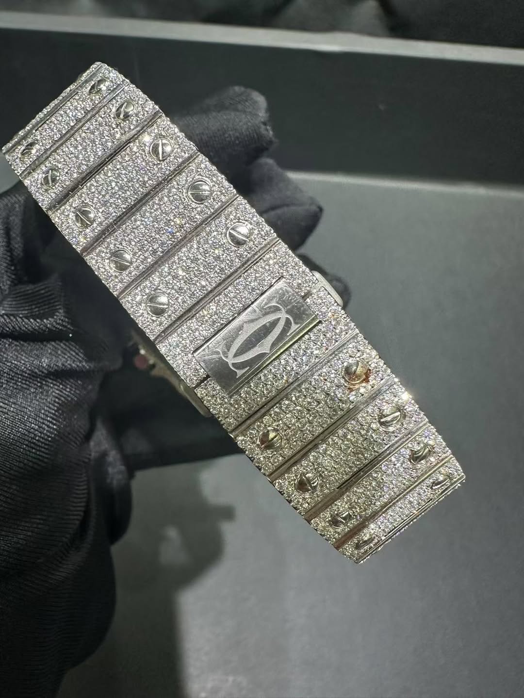 Santos VVS1 Moissanite Arabic Dial 41mm 'White'