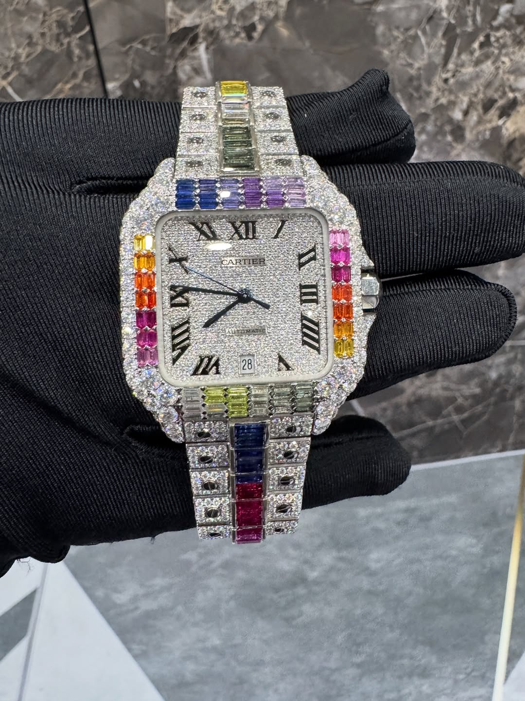 Santos VVS1 Moissanite 41mm 'White'