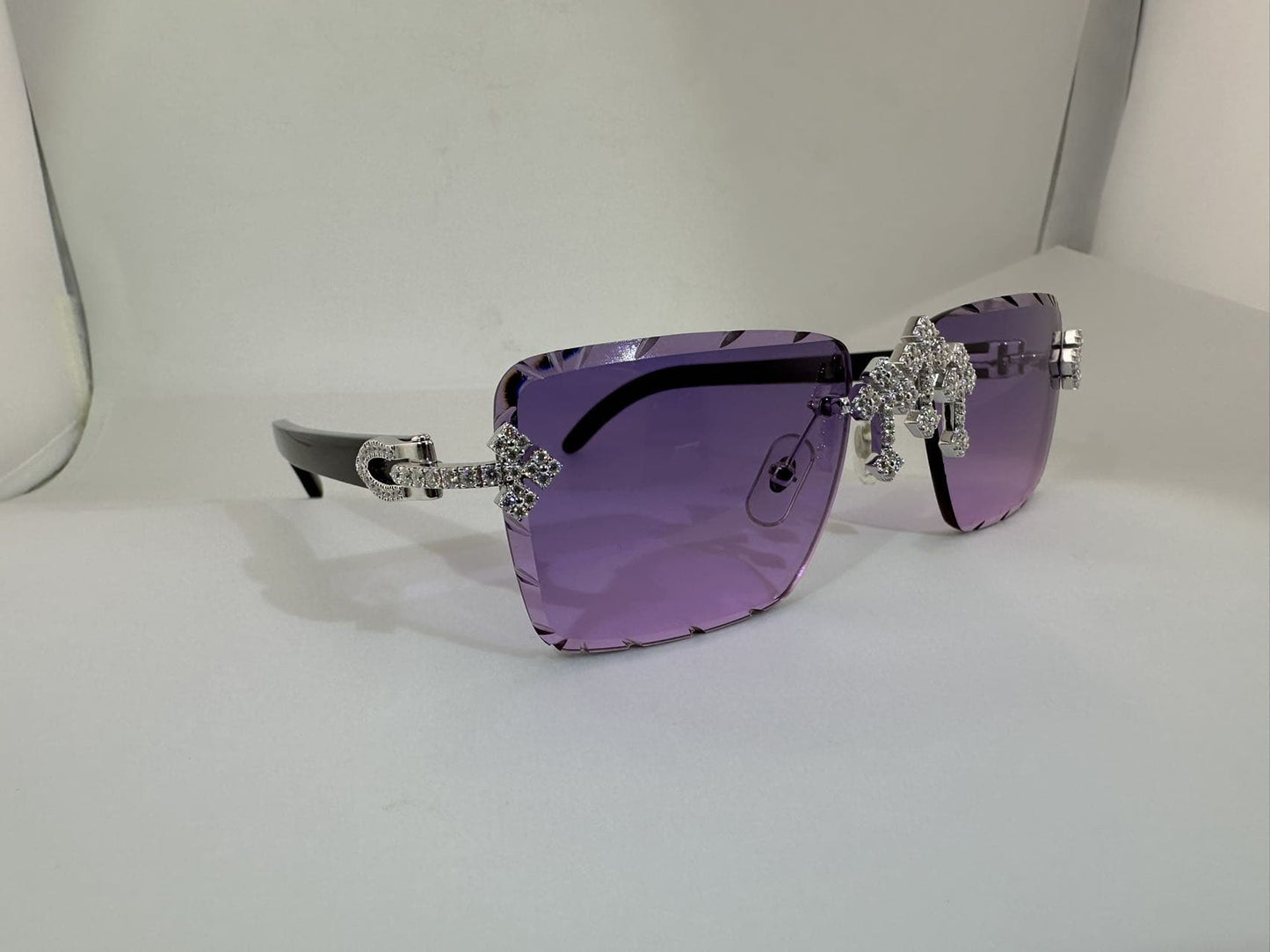 Woods VVS1 Moissanite Cross Sunglasses 'Purple'