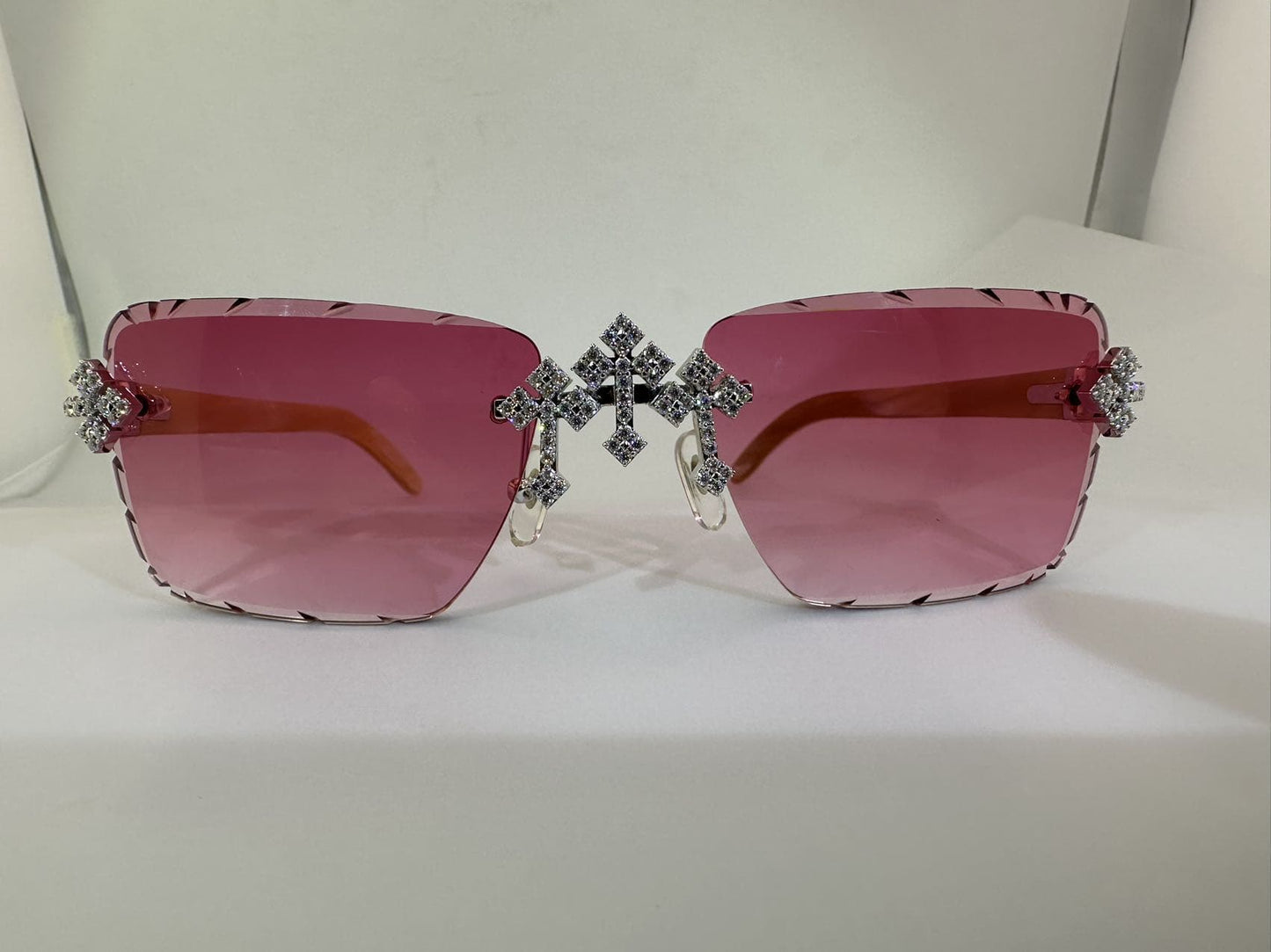 Woods VVS1 Moissanite Cross Sunglasses 'Red'