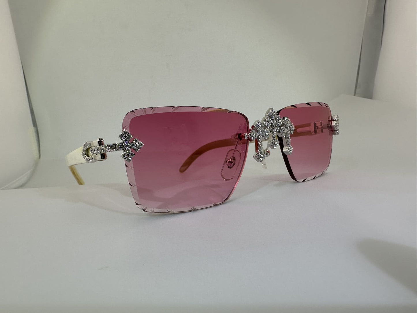 Woods VVS1 Moissanite Cross Sunglasses 'Red'