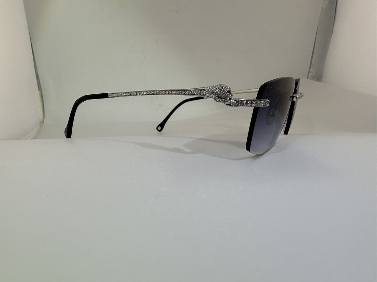 Panther VVS1 Moissanite Sunglasses 'Navy'