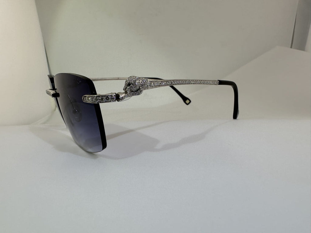 Panther VVS1 Moissanite Sunglasses 'Navy'