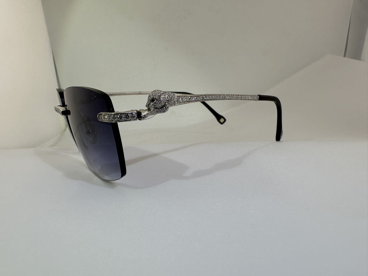 Panther VVS1 Moissanite Sunglasses 'Navy'