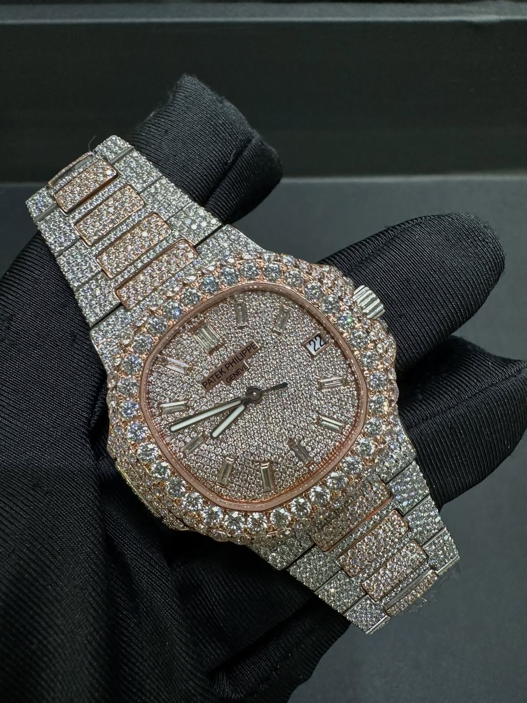 Nautilus VVS1 Moissanite 41mm 'Rose Gold'