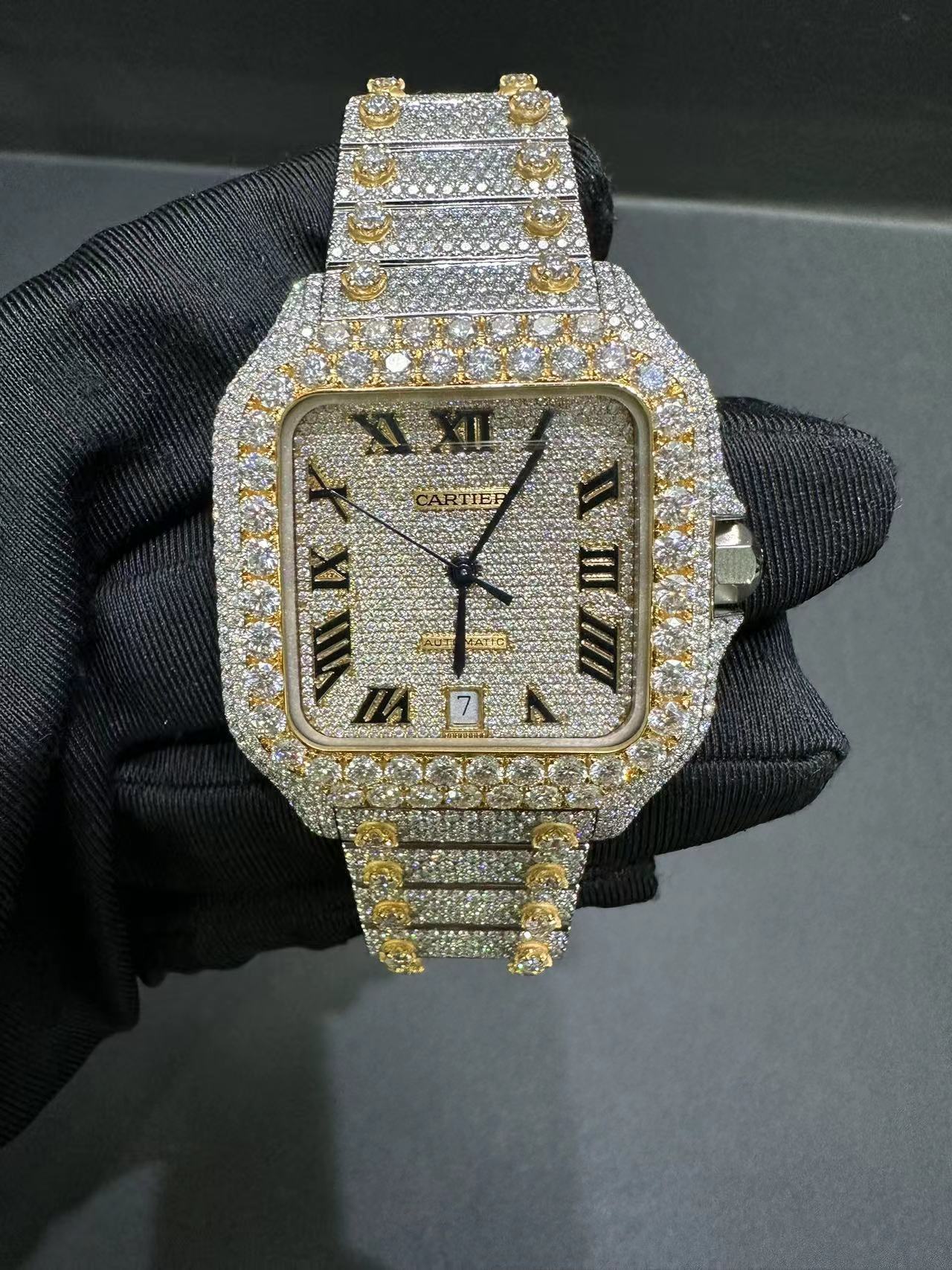 Santos VVS1 Moissanite 41mm Two-Tone 'White Gold'