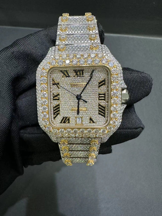 Santos VVS1 Moissanite 41mm Two-Tone 'White Gold'