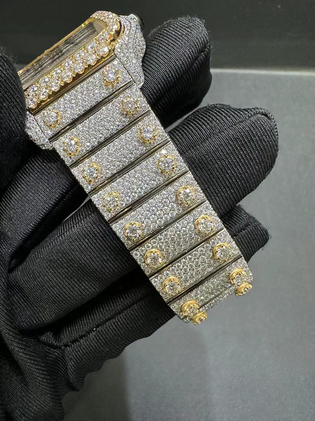 Santos VVS1 Moissanite 41mm Two-Tone 'White Gold'