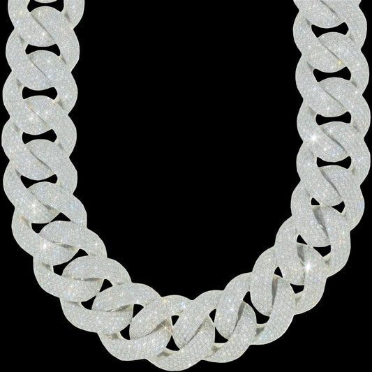 VVS1 Moissanite Cuban Chain 22mm 'White'
