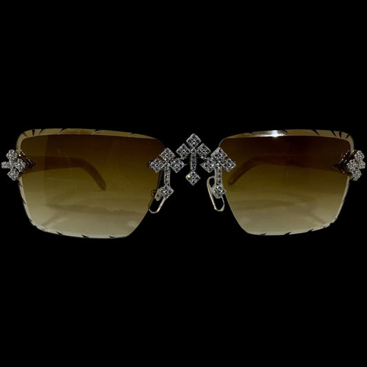 Woods VVS1 Moissanite Cross Sunglasses