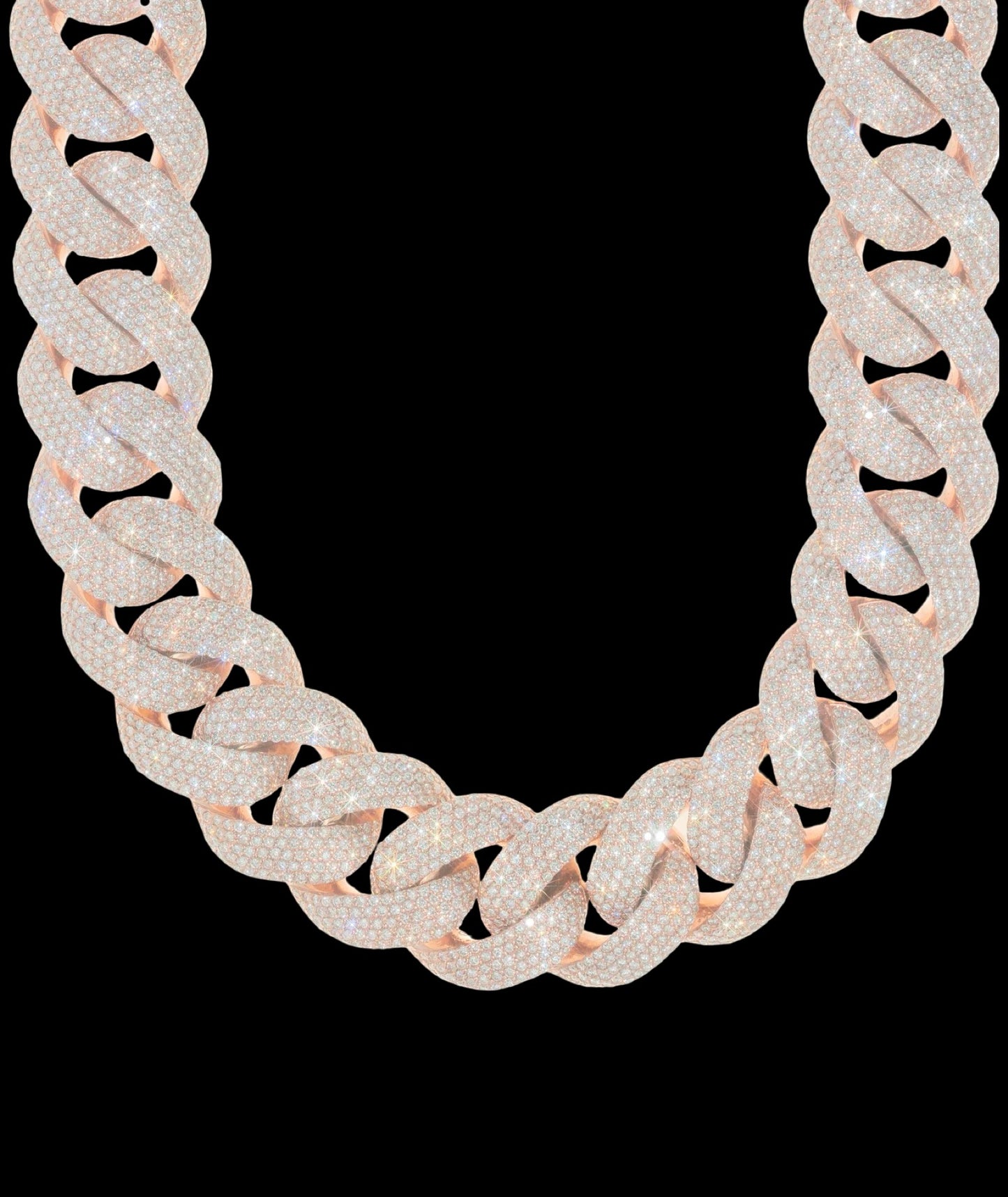 VVS1 Moissanite Cuban Chain 22mm 'Rose Gold'