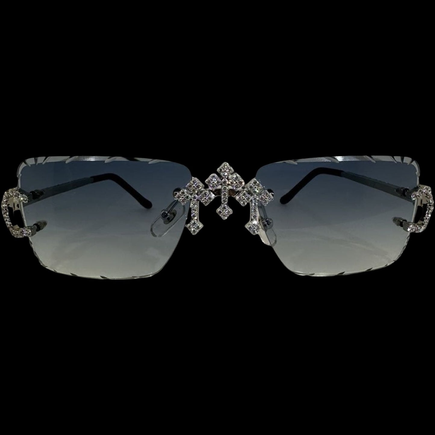 Big C VVS1 Moissanite Cross Sunglasses 'Navy'