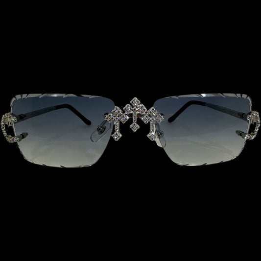 Big C VVS1 Moissanite Cross Sunglasses 'Navy'